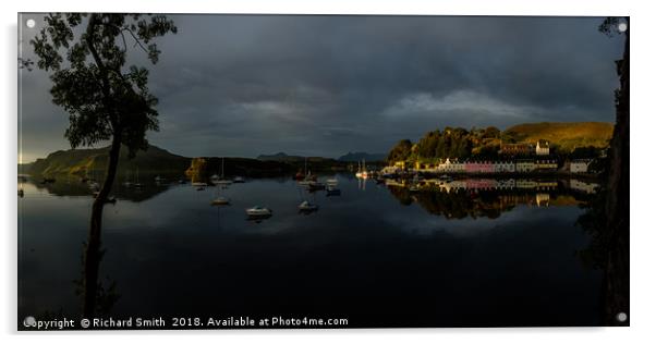 Dawn sunlight over Loch Portree Acrylic by Richard Smith