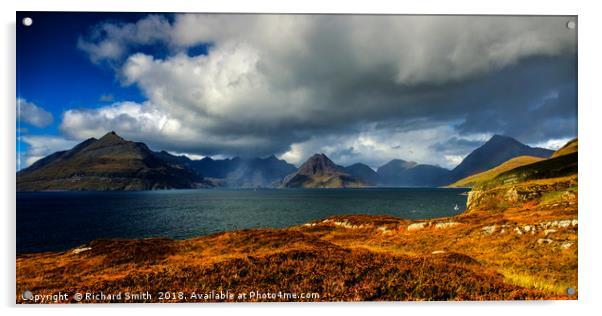 A view across Loch Scavaig to the Cuillin Hills Acrylic by Richard Smith