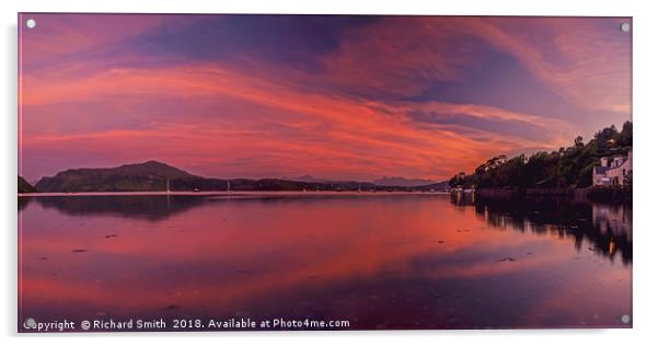 A September 2015 sunset over Loch Portree Acrylic by Richard Smith