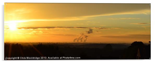 Lincolnhire Sun rise Acrylic by Chris Wooldridge