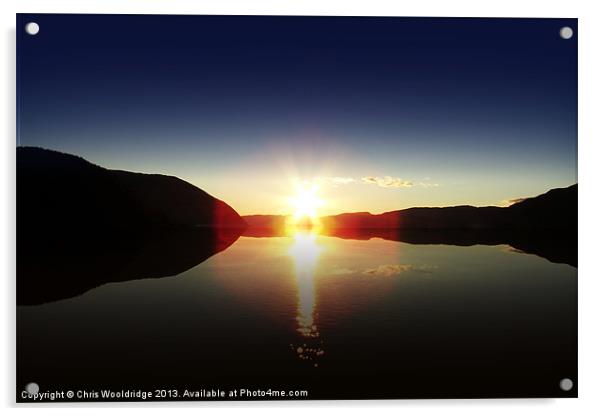 Glorious Norwegian Sunset Acrylic by Chris Wooldridge