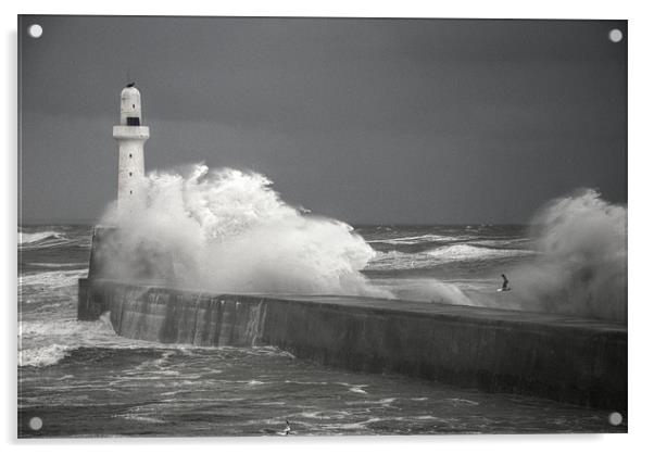 Aberdeen Winter Waves Acrylic by Vicky Mitchell