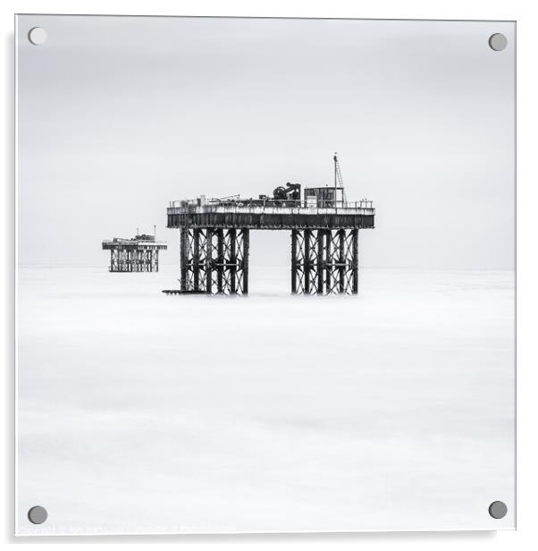 Sizewell Sea Platforms Acrylic by Rob Darts