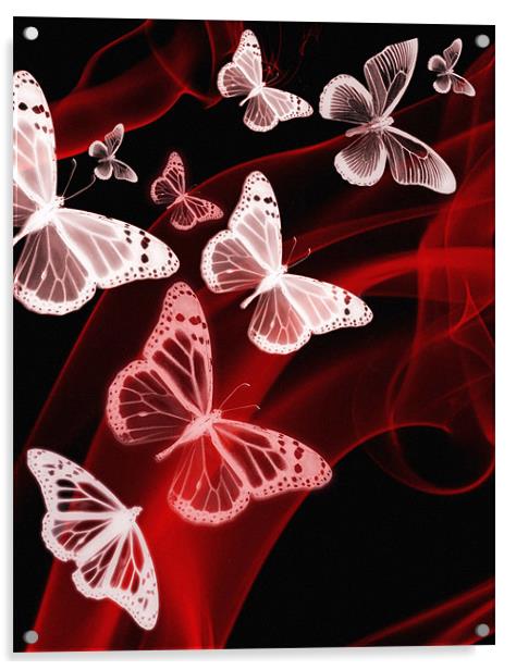 red butterfly phone case Acrylic by Emma Ward