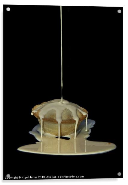 Mmmmm Pie and Cream Acrylic by Nigel Jones