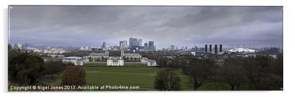 Greenwich and The City Acrylic by Nigel Jones