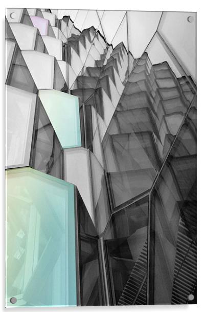 Harpa Building Abstract Acrylic by Michael Thompson