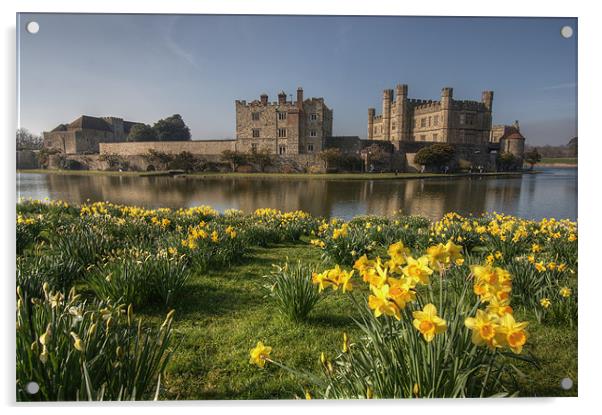 Spring at Leeds Castle Acrylic by Stuart Gennery
