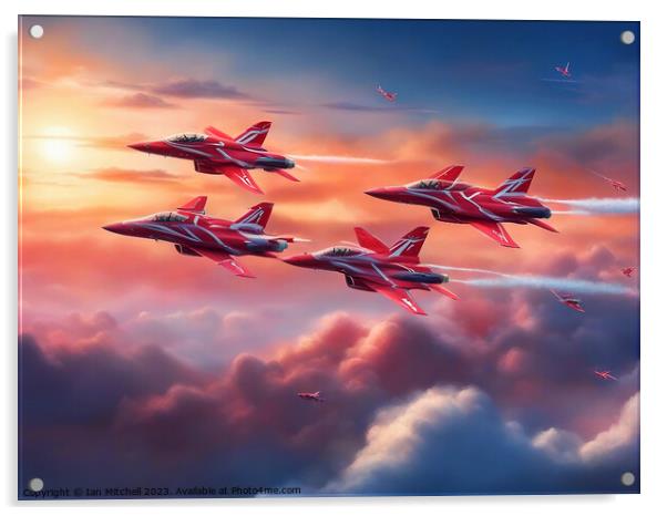 Red Arrows Acrylic by Ian Mitchell