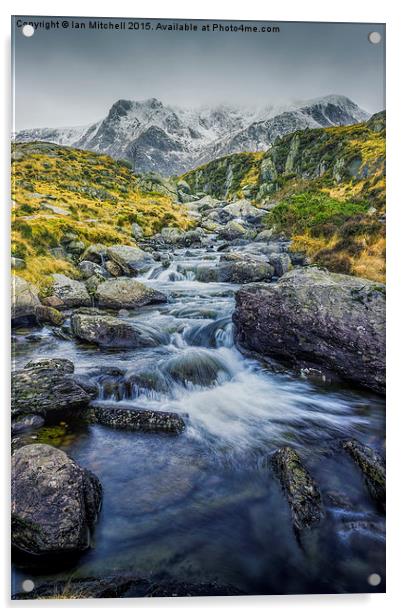  Snowdonia Mountains Acrylic by Ian Mitchell