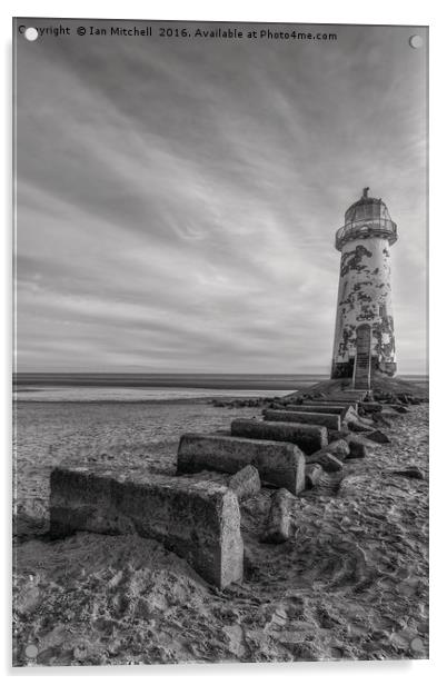 Talacre Lighthouse Acrylic by Ian Mitchell