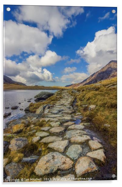 Llyn Idwal Pathway To Heaven Acrylic by Ian Mitchell