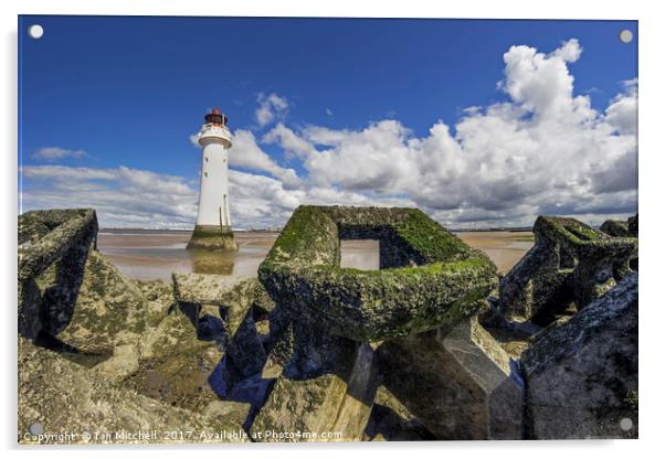Perch Rock Lighthouse Acrylic by Ian Mitchell