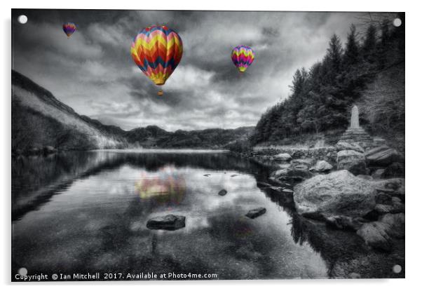 Flight Above The Lake Acrylic by Ian Mitchell