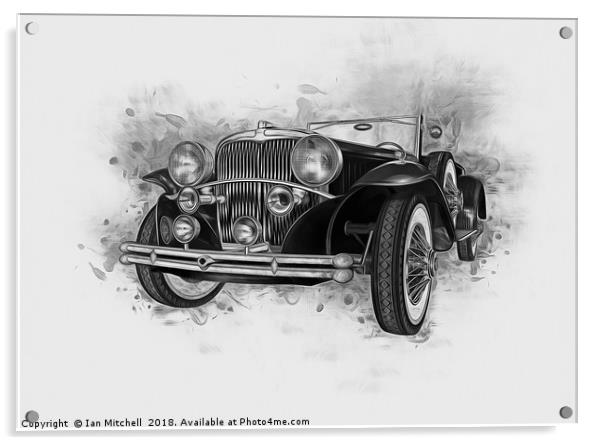 Vintage Car Painting Acrylic by Ian Mitchell