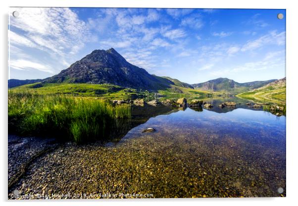 Llyn Ogwen and Tryfan Acrylic by Ian Mitchell