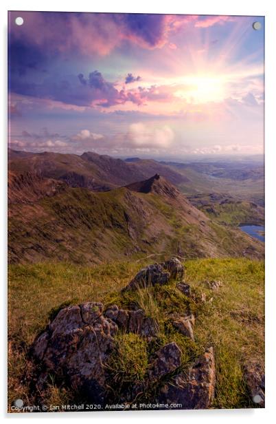 Crib Goch Snowdonia Acrylic by Ian Mitchell