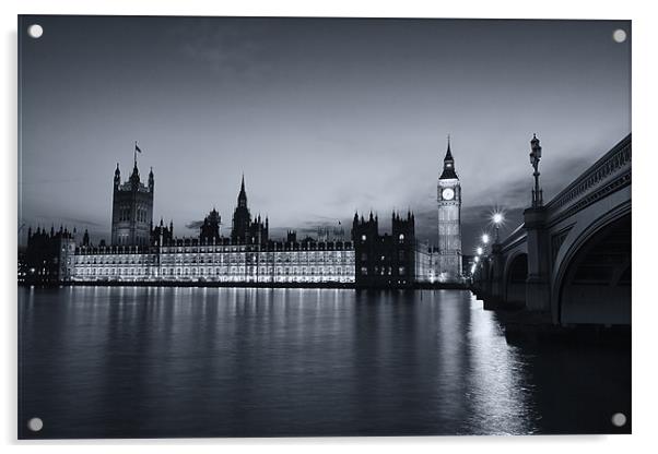 Parliament at Dusk Acrylic by Matthew Train