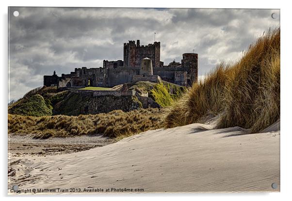 Bamburgh Castle Dunes Acrylic by Matthew Train
