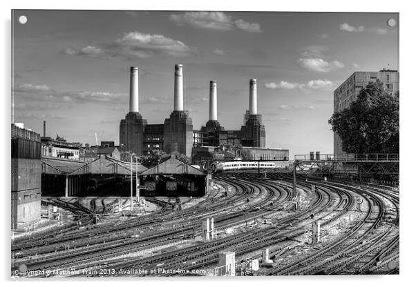 Battersea from Ebury Bridge Acrylic by Matthew Train