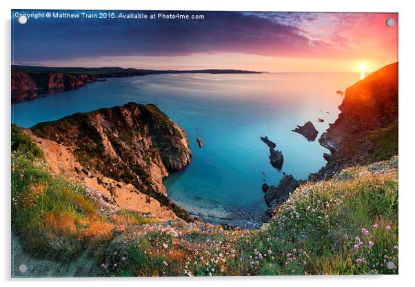  Pembrokeshire Coast Sunset Acrylic by Matthew Train