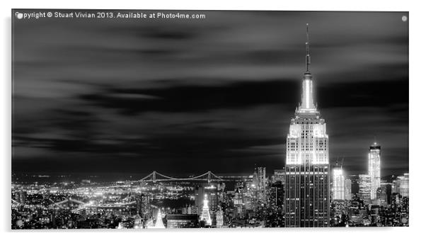 Empire State Skyline Acrylic by Stuart Vivian