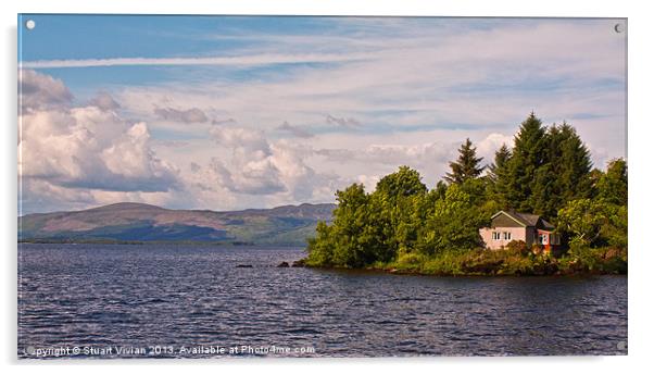House on Loch Lomond Acrylic by Stuart Vivian