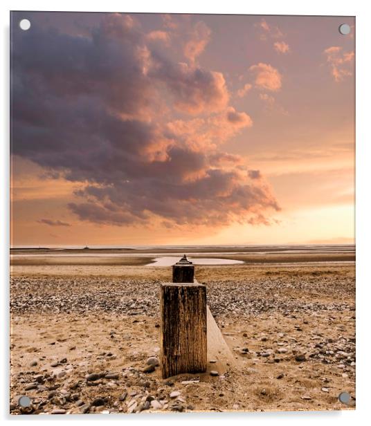 lonely beach Acrylic by dave mcnaught