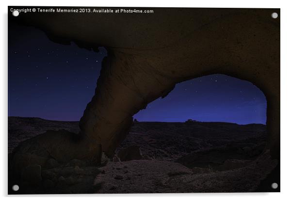 Tajoa Rock Arch @night Acrylic by Tenerife Memoriez