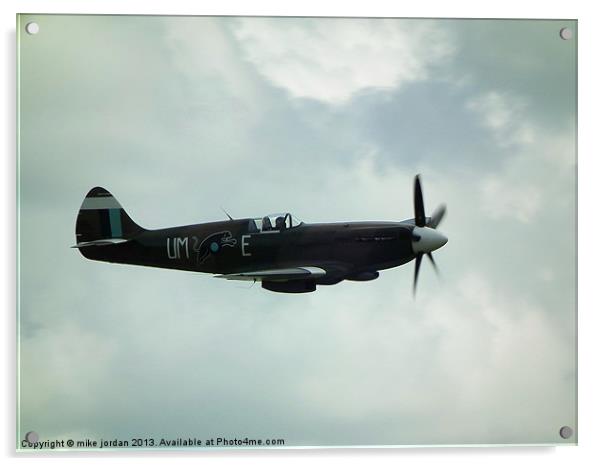 Spitfire In The Clouds Acrylic by mike jordan