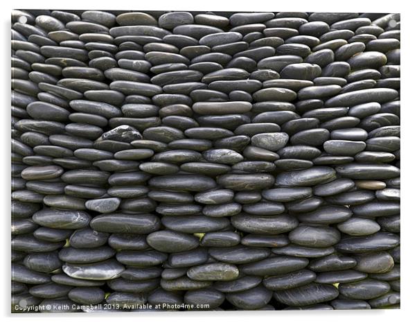 Wall of pebbles Acrylic by Keith Campbell