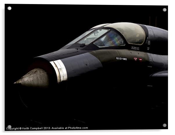 Lightning Fighter Jet - colour Acrylic by Keith Campbell