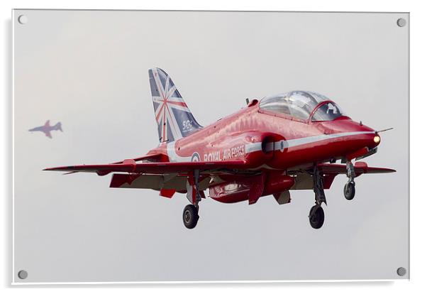 Red Arrows 50th anniversary tail Acrylic by Keith Campbell