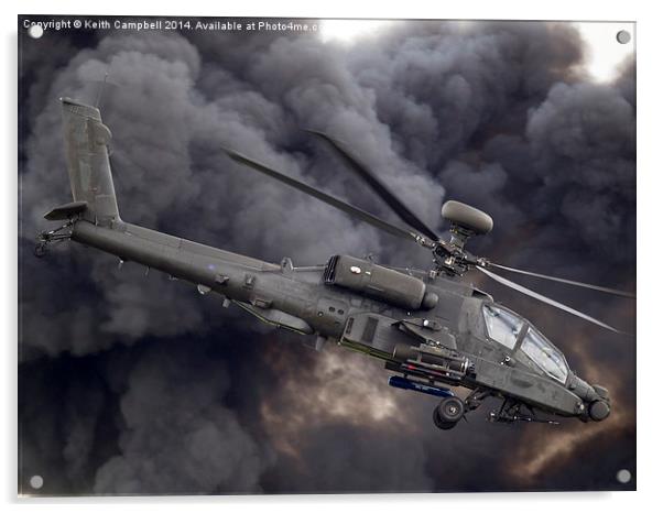 British Army AH-64 Apache Acrylic by Keith Campbell