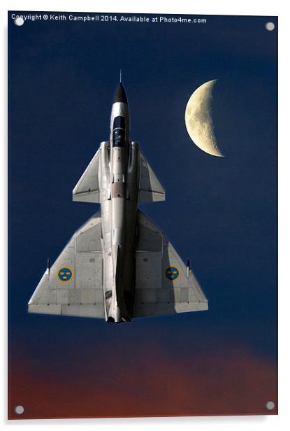  SAAB Viggen in orbit Acrylic by Keith Campbell