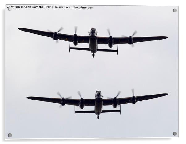  AVRO Lancasters head-on Acrylic by Keith Campbell