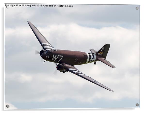 C-47B Skytrain banking Acrylic by Keith Campbell