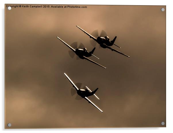 P-51 Mustang Trio Acrylic by Keith Campbell