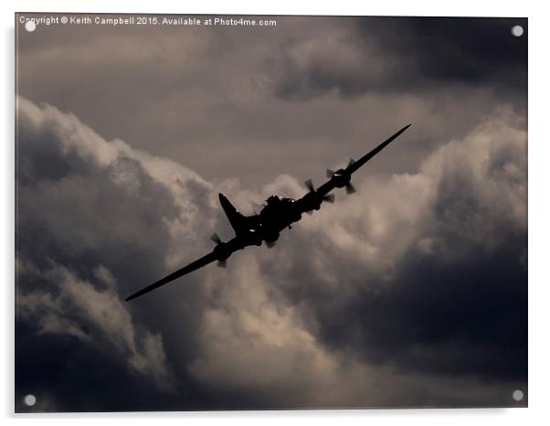  B-17 in the clouds Acrylic by Keith Campbell