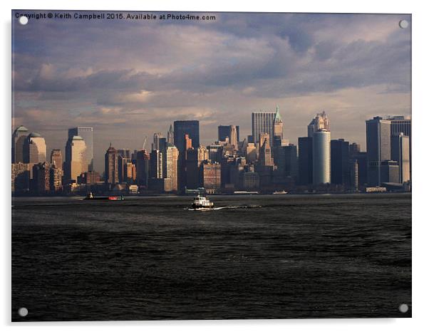  New York Skyline Acrylic by Keith Campbell