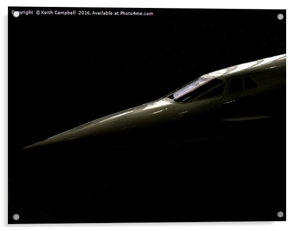 Concorde in the Shadows Acrylic by Keith Campbell