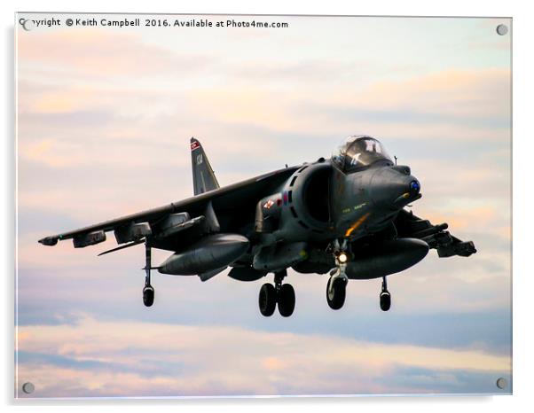 RAF Harrier landing Acrylic by Keith Campbell