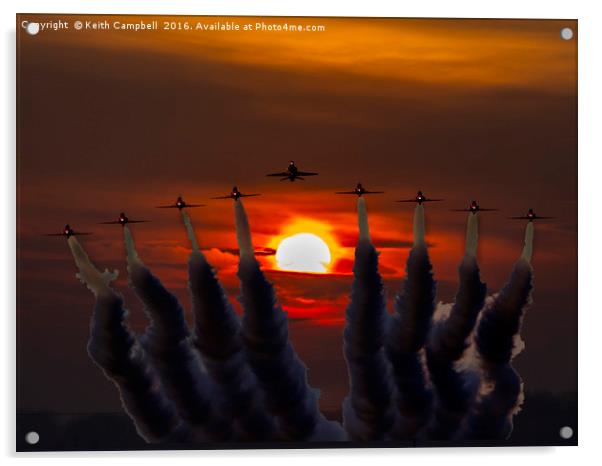 Red Arrows head-on Acrylic by Keith Campbell