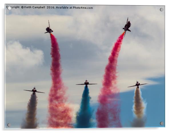 Red Arrows - rollbacks head-on Acrylic by Keith Campbell