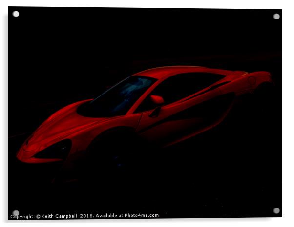 Red Lamborghini Dream Acrylic by Keith Campbell