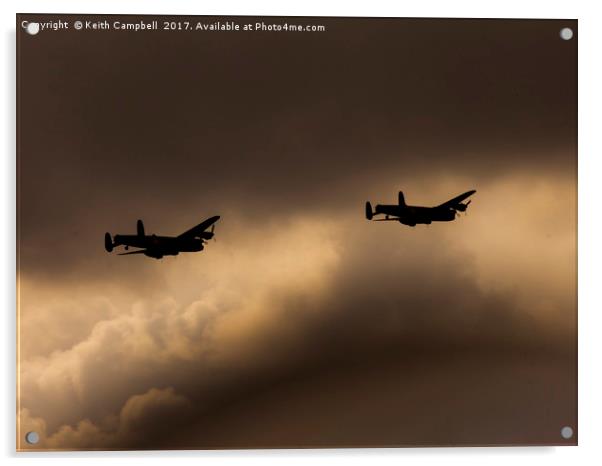 Lancaster Pair at Sunset Acrylic by Keith Campbell