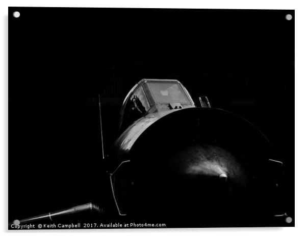 RAF Lightning jet aircraft - mono version Acrylic by Keith Campbell