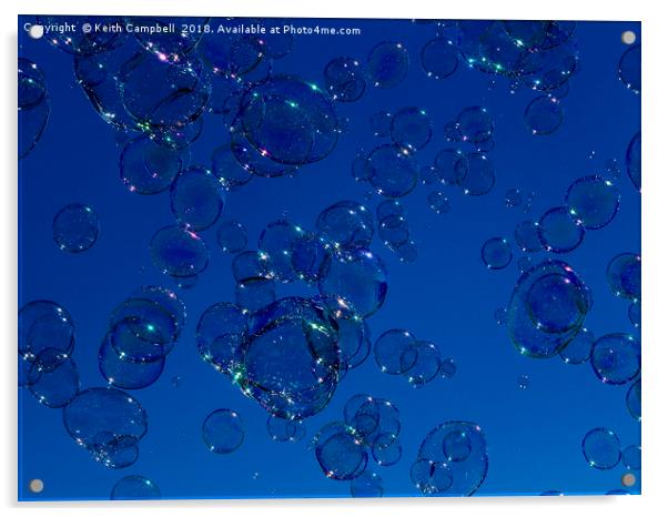 Blue Bubbles Acrylic by Keith Campbell