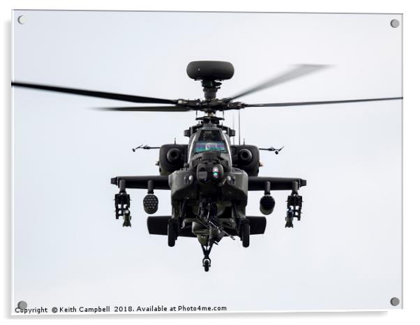 British Army AH-64 Apache Acrylic by Keith Campbell