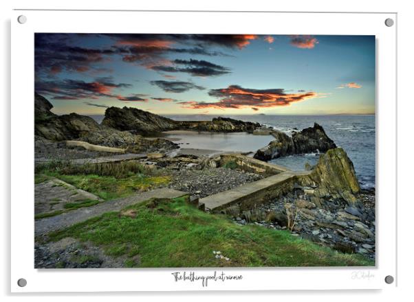 The bathing pool at sunrise. Portsoy, Scotland, seascape Acrylic by JC studios LRPS ARPS